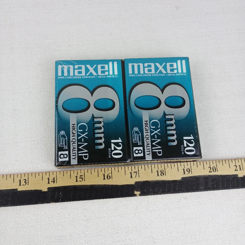 Maxell 8mm GX-MP 8 120 Blank 2 pack Sealed Camcorder Videotapes Tapes sealed